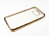 силиконовый чехол Protective Case для Samsung G935F Galaxy S7 Edge прозрачный с золотой хром. рамкой