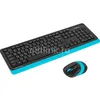 Комплект (клавиатура+мышь) A4TECH Fstyler FG1010, USB, беспроводной, черный и синий [fg1010 blue]