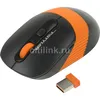 Мышь A4TECH Fstyler FG10S, оптическая, беспроводная, USB, черный и оранжевый [fg10s orange]