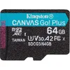 Карта памяти microSDXC UHS-I U3 Kingston Canvas Go! Plus 64 ГБ, 170 МБ/с, Class 10, SDCG3/64GBSP, 1 шт., без адаптера
