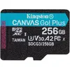 Карта памяти microSDXC UHS-I U3 Kingston Canvas Go! Plus 256 ГБ, 170 МБ/с, Class 10, SDCG3/256GBSP, 1 шт., без адаптера