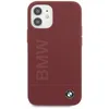 Чехол (клип-кейс) BMW liquid silicone, для Apple iPhone 12 mini, противоударный, бордовый [bmhcp12sslblre]