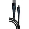 Кабель BORASCO Fishbone, micro USB (m) - USB (m), 1м, в оплетке, 3A, черный [38499]