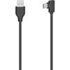 Кабель USB HAMA H-200646, USB Type-C (угловой) - USB A(m) (прямой), 0.75м, черный [00200646]