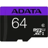 Карта памяти microSDXC UHS-I U1 A-Data 64 ГБ, Class 10, AUSDX64GUICL10-RA1, 1 шт., переходник SD