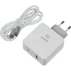 Сетевое зарядное устройство Digma DGPD-45W-WG, USB-C + USB-A, 45Вт, 3A, белый
