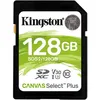 Карта памяти SDXC UHS-I U3 Kingston Canvas Select Plus 128 ГБ, 100 МБ/с, Class 10, SDS2/128GB, 1 шт., без адаптера