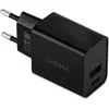 Сетевое зарядное устройство Digma DGW2D, USB-C + USB-A, 20Вт, 3A, черный [dgw2d0f110bk]