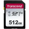 Карта памяти SDXC UHS-I U3 Transcend 512 ГБ, 100 МБ/с, Class 10, TS512GSDC300S, 1 шт., без адаптера