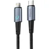 Кабель Deppa Moon 72522, Lightning (m) - USB Type-C (m), 1.2м, в оплетке, 3A, серый