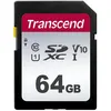 Карта памяти SDXC UHS-I U1 Transcend 300S 64 ГБ, 100 МБ/с, Class 10, TS64GSDC300S, 1 шт., без адаптера