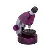Микроскоп LEVENHUK LabZZ M101, световой/оптический/биологический, 40-640x, на 3 объектива, фиолетовый/серый [69033]
