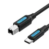 Кабель USB2.0 VENTION CQUBH, USB Type-C (m) (прямой) - USB B(m) (прямой), круглое, 2м, черный
