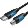 Кабель USB2.0 VENTION VAS-A16-B150, USB 2.0 A(m) (прямой) - USB B(m) (прямой), круглое, 1.5м, черный