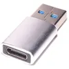 Адаптер USB2.0 PREMIER 6-071, USB 2.0 A(m) (прямой) - USB Type-C (f) (прямой), пакет, серебристый