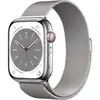 Умные часы Apple Watch Series 8 (GPS + Cellular), 45 мм, Silver Stainless Steel Case/Silver Milanese Loop - One Size