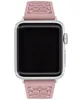 Розовый каучуковый ремешок apple watch 38/40/41 мм COACH, розовый