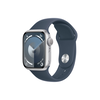 Умные часы Apple Watch Series 9 (GPS), 41мм, Silver Aluminum Case/Storm Blue Sport Band - S/M