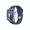 Умные часы Apple Watch Series 9 (GPS), 41мм, Silver Aluminum Case/Storm Blue Sport Band - M/L