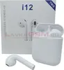 Bluetooth наушники TWS i12 (в комплекте: зарядный бокс, два наушника) Белые