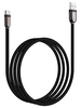 Дата кабель USB универсальный Type-C Hoco U74 (3A, плоский, оплетка ткань, 120см) (черный)