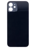 Задняя крышка для Apple iPhone 12 (стекло, широкий вырез под камеру) (черная)
