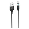 Дата-кабель USB универсальный MicroUSB Hoco U76 (магнитный) (черный)