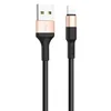 Дата-кабель Hoco X26 USB-Lightning, 1 м, черный с золотом