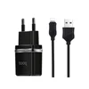 Сетевое зарядное устройство (СЗУ) Hoco C12 (2 USB) + кабель Lightning, 2.4 А, черный