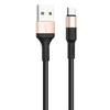 Дата-кабель Hoco X26 USB-MicroUSB, 1 м, черный с золотом