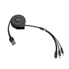 Дата-кабель Hoco U50 (3 в 1) USB-MicroUSB/Lightning/Type-C, 1 м, черный