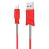 Дата-кабель Hoco X24 Pisces USB-Lightning (с пружиной) 1 м, красный