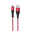 Дата-кабель Hoco X38 USB-MicroUSB (плетеный шнур) 1 м, красный