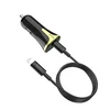 Автомобильное зарядное устройство (АЗУ) Hoco Z31A QC 3.0 (USB+Type-C) + кабель Lightning-Type-C, 3.4 А, черный