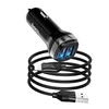Автомобильное зарядное устройство (АЗУ) Hoco Z40 (2 USB) + кабель Lightning, 2.4 А, черный
