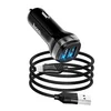 Автомобильное зарядное устройство (АЗУ) Hoco Z40 (2 USB) + кабель MicroUSB, 2.4 А, черный