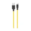 Дата-кабель Hoco X21 Plus USB-MicroUSB (высокопрочный / силикон) 1 м, черный с желтым