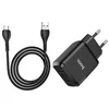 Сетевое зарядное устройство (СЗУ) Hoco N7 Speedy (2 USB) + кабель MicroUSB, 2.1 А, черный