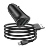 Автомобильное зарядное устройство (АЗУ) Hoco Z39 QC 3.0 (2 USB) + кабель MicroUSB, 3 А, черный