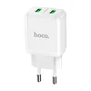 Сетевое зарядное устройство (СЗУ) Hoco N6 (2 USB) 3 А, белый