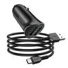 Автомобильное зарядное устройство (АЗУ) Hoco Z39 QC 3.0 (2 USB) + кабель Type-C, 3 А, черный