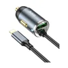 Автомобильное зарядное устройство (АЗУ) Hoco NZ7 QC 3.0 (USB) + кабель Lightning, 3 А, серый
