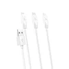 Дата-кабель Hoco X1 (3 в 1) USB-MicroUSB/Lightning/Type-C (2.1 А) 1 м, белый