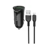 Автомобильное зарядное устройство (АЗУ) Hoco Z39 QC 3.0 (2 USB) + кабель Lightning, 3 А, черный