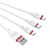 Дата-кабель Borofone BX17 (3 в 1) USB-Type-C/Lightning/MicroUSB, 1 м, белый