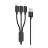 Дата-кабель Hoco X74 USB-Type-C/MicroUSB/Lightning, 1 м, черный