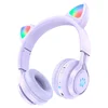 Наушники полноразмерные беспроводные Hoco W39 Cat Ear (Bluetooth) фиолетовый
