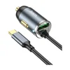 Автомобильное зарядное устройство (АЗУ) Hoco NZ7 QC 3.0 (USB) + кабель Type-C, 3 А, серый