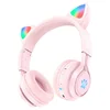 Наушники полноразмерные беспроводные Hoco W39 Cat Ear (Bluetooth) розовый