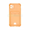 Силиконовый чехол противоударный для Apple iPhone 11 (с картхолдером) оранжевый